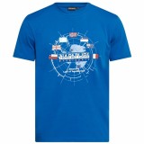 Tricou Barbati NAPAPIJRI S-Gorfou Albastru XL Bumbac Imprimeu Logo