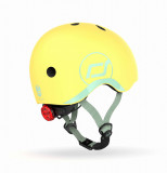 Casca de protectie pentru copii, sistem de reglare magnetic cu led, XXS-S, 45-51 cm, 1 an+, Lemon, Scoot Ride, Scoot And Ride