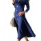 M671-4 Rochie maxi cu aspect tricotat accesorizata cu butoni