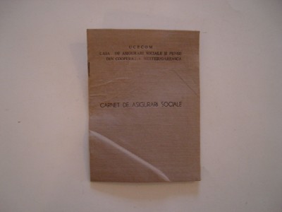 Carnet de asigurari sociale UCECOM, 1984 foto