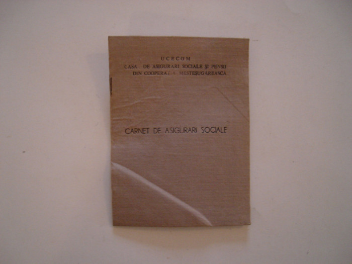 Carnet de asigurari sociale UCECOM, 1984