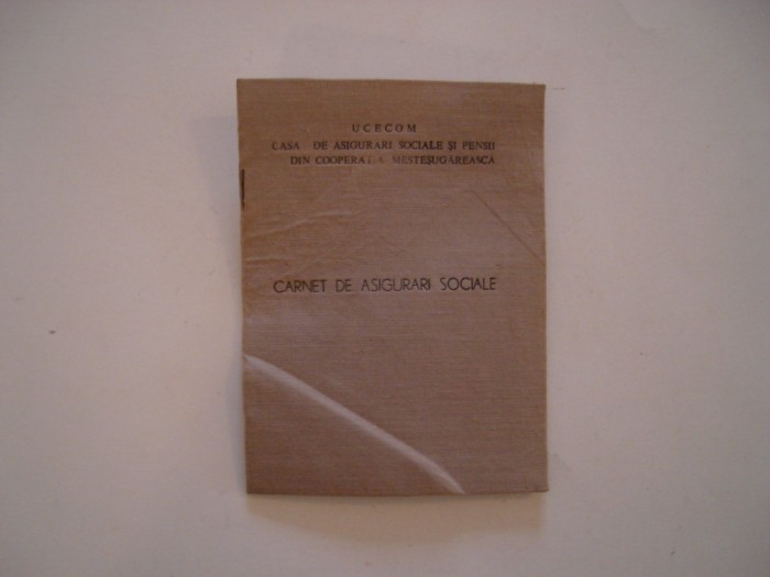 Carnet de asigurari sociale UCECOM, 1984