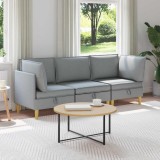 Cumpara ieftin Set de canapea modulara cu spatiu de stocare 3 buc. Gri deschis