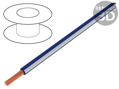 Cablu Electric 1,5mm2 PVC Albastru &amp;Icirc;nchis-Alb foto