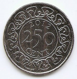 Surinam 250 Cents 2012 - Cupru-nichel, B11, 28 mm KM-24 UNC !!!, America Centrala si de Sud