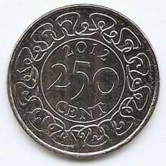 Surinam 250 Cents 2012 - Cupru-nichel, B11, 28 mm KM-24 UNC !!!