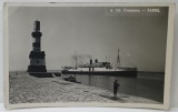 CONSTANTA , FARUL SI UN VAS DE PASAGERI , FOTOGRAFIE TIP CARTE POSTALA , 1931