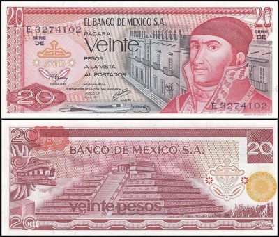 !!! MEXIC - 20 PESOS 1976 - P 64 d 3 - UNC / SERIA DF foto