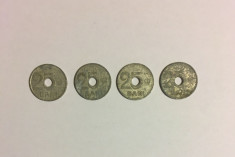 4 monede 25 BANI 1921 Ferdinand I - 35 lei foto