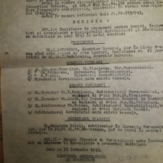 Document Ministerul Agriculturii 1943, presedinte comisie I. Antonescu, razboi