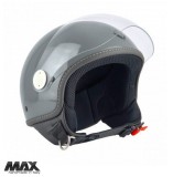 Casca open face pentru scuter - motocicleta (demi-jet) Max Helmets model DJ06 LS 7.9 culoare: gri lucios/negru (GFLN) &ndash; 100% MADE IN ITALY L2 (60cm)