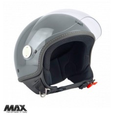 Casca open face pentru scuter - motocicleta (demi-jet) Max Helmets model DJ06 LS 7.9 culoare: gri lucios/negru (GFLN) &ndash; 100% MADE IN ITALY S (55/56cm)