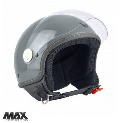 Casca open face pentru scuter - motocicleta (demi-jet) Max Helmets model DJ06 LS 7.9 culoare: gri lucios/negru (GFLN) &ndash; 100% MADE IN ITALY XS (53/54cm