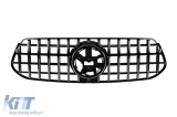 Grila tip GT crom/neagra potrivita pentru Mercedes GLE SUV W167, GLE Coupe C167 2019-2022 cu deschidere pentru camera, pentru modelul echipat cu bara