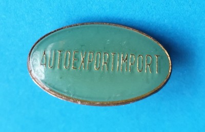 Insigna Epoca de Aur 1970 - AUTO - Export Import Romania - varianta email verde foto