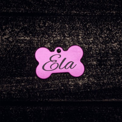 Medalion de siguranță roz pentru c&amp;acirc;ini sau pisici, personalizare inclusă foto