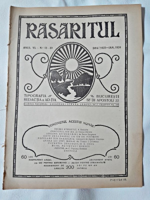 Revista Rasaritul, anul VI, nr.13-20/1924 foto