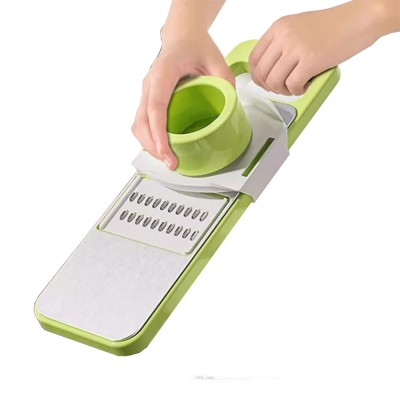 Set razatoare 7 piese, otel inoxidabil, ideal legume, fructe si branzeturi, gri-verde foto