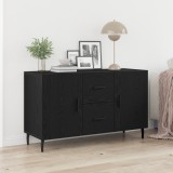 vidaXL Constatator Negru Stejar 100x36x60 cm din Lemn Ingineresc