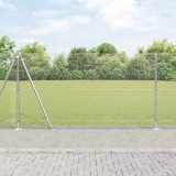 &Icirc;mprejmuire Sudată cu 13 St&acirc;lpi cu Flanșă 1.2x50 m Oțel Galvanizat