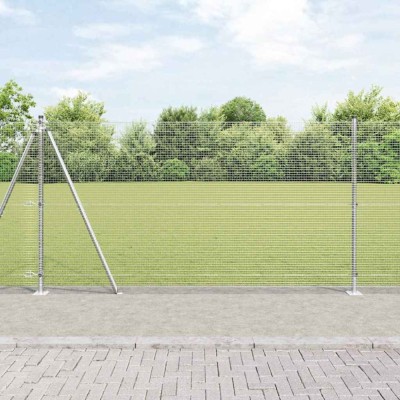 &amp;Icirc;mprejmuire Sudată cu 13 St&amp;acirc;lpi cu Flanșă 1.2x50 m Oțel Galvanizat foto