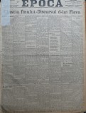 Ziarul Epoca, 19 Decembrie 1899 ; Chestia fanului ; Discursul domnului Fleva