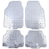 Set de covorase din cauciuc pentru masina 4 bucati Aspect placa de aluminiu Universal Cromat Performance AutoTuning