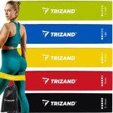 Set de Benzi de Exerciții, 5 Piese, Diverse Grosimi, Rezistențe de 1-20 kg, Latex, 30 x 5 cm, Trizand