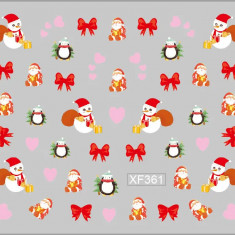Sticker Nail Art Lila Rossa pentru Craciun, Revelion si Iarna XF361