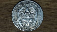 R08 Panama - argint 0.900 raritate - 1/4 / cvarto balboa 1930 - primul an de batere