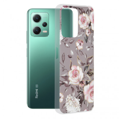 Husa pentru Xiaomi Redmi Note 12 5G / Poco X5, Techsuit Marble Series, Bloom of Ruth Gray foto