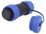 Mufă SP21 mamă WEIPU PIN 12 cu capac protecție IP68 7-12mm 5A