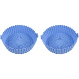 Set de 2 cosuri pentru friteuza cu aer Geananao, silicon, albastru, 16,5 /16 x 5 cm