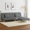 Canapea Extensibila 2 Locuri vidaXL Gri Inchis Textil cu Taburet si 2 Perne 200x84.5x69 cm