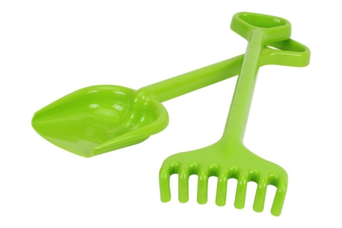 Set de nisip, unelte de gradina, Technok (1424), lopata si grebla, 50 cm, verde