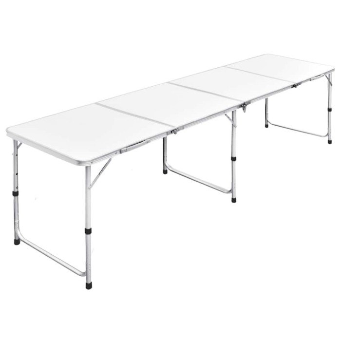 Masă camping din aluminiu reglabilă 240 x 60 cm