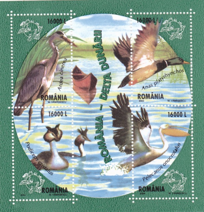 Romania 2004 ,FAUNA din Delta Dunarii ,bloc nestampilat,nr lista 1625.