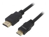 Cablu HDMI 1.4 1m cu mufă HDMI și mini HDMI, negru