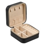 Cutie Organizator Negru cu Fermoar pentru Bijuterii 10x10x5cm