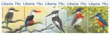 LIBERIA-PASARI-1996-Streif de v5 timbre nestampilate MNH