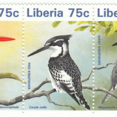 LIBERIA-PASARI-1996-Streif de v5 timbre nestampilate MNH