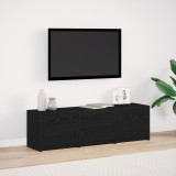 vidaXL Cabinet TV cu LED Stejar Negru 140x34x40 cm Lemn Prelucrat