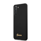 Husa TPU Guess Silicone Metal Logo Script pentru Samsung Galaxy S21+ 5G, Neagra GUHCS21MLSLMGBK