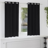 Perdele cu perdele 2 pcs Negru 175 x 140 cm Poliester
