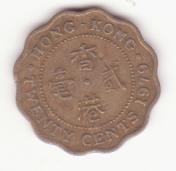 Hong Kong 20 cenți 1979, monedă lobată-KM# 28.3