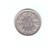 Moneda Elvetia 10 rappen 1962, stare foarte buna, curata