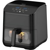 Friteuza cu aer cald Vivax DFA-617DB, 1500W, 6L, temperatura reglabila pana la 200&deg;C, cronometru, tava antiaderenta, protectie la supraincalzire, negr
