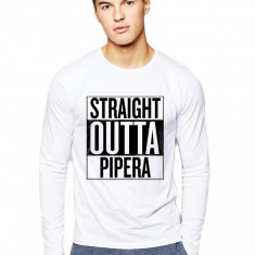 Bluza barbati alba - Straight Outta Pipera - S