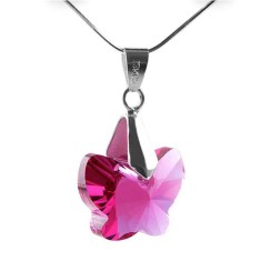 Colier Borealy 18 mm Butterfly Fuchsia foto