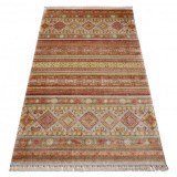 HERIZ A0986B covor oriental bej / visiniu - fire de bambus, exclusivist, stilat, 200x290 cm
